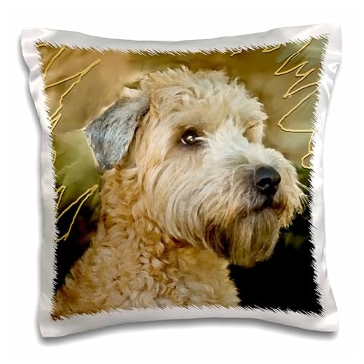 3dRose pc_4808_1 Soft Coated Wheaten Terrier Portrait-Pillow Case, 16 by 16"