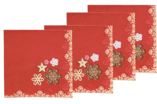 Now Designs Napkins, Holiday Sweets, Red, Set of 4