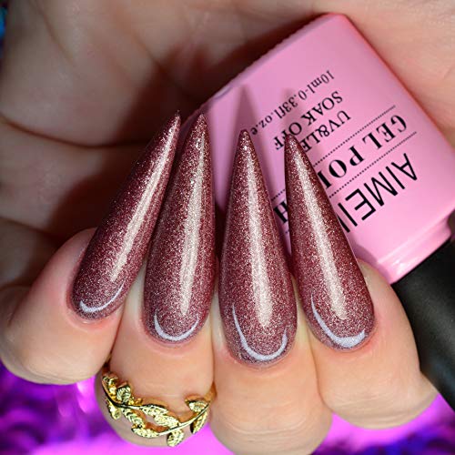 AIMEILI UV LED Gellack mehrfarbig ablösbarer Matte Gel Nagellack Set Gel Nail Polish Kit - 6 x 10ml - Set Nummer 33 – Bild 5
