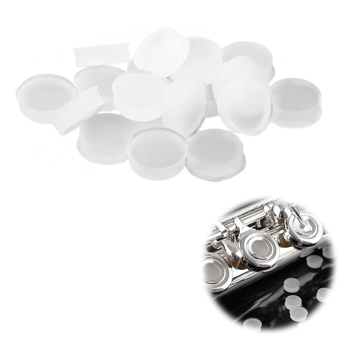30 Pcs Bouchon Flute Traversiere 7 * 3 mm Bouchons d'Oreille de Flûte Bouchon en Silicone Souple Bouchons À Trou Ouvert Universel Paquet Flute Plug