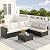 Ophelian 7 Pieces Outdoor Sectional Wicker Rattan Furniture Set, Patio Set Conversation with Cushion and Coffee Table for Balcony Lawn Garden and Backyard? Brown/Beige