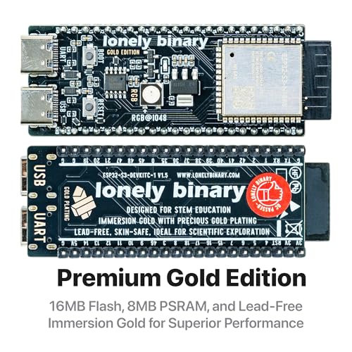 Image of Lonely Binary ESP32-S3 N16R8 Screwless Terminal Board for Arduino IDE | 16MB Flash, 8MB PSRAM, dual-core 240MHz; WiFi + BT 5.0 LE; dual USB-C (5V), VIN 5-12V; tool-free screwless terminals;