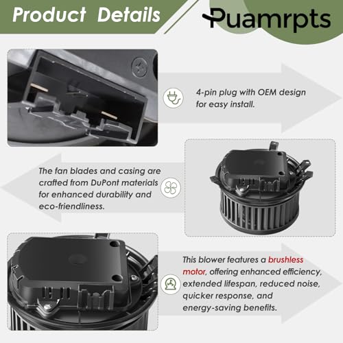 Image of Front AC Heater Blower Motor Compatible with Chevy, Cadillac & GMC Vehicles - Tahoe, Silverado 1500 /2500 HD, Suburban, Escalade, Sierra 1500 /2500 HD Yukon, 700330, Brushless