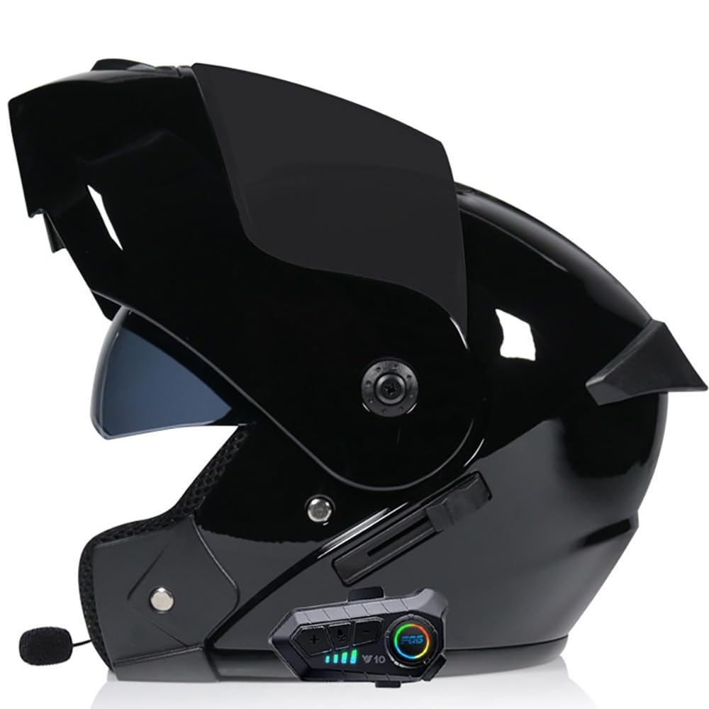 Wzggteam H Modular Motorbike Elmet Wit Bluetoot And Microphone, Flip Up Front Motorcycle Elmet Wit Double Visor, Dot/Ece Approved Full Face Elmet, Cras Helmet For Automatic Answering