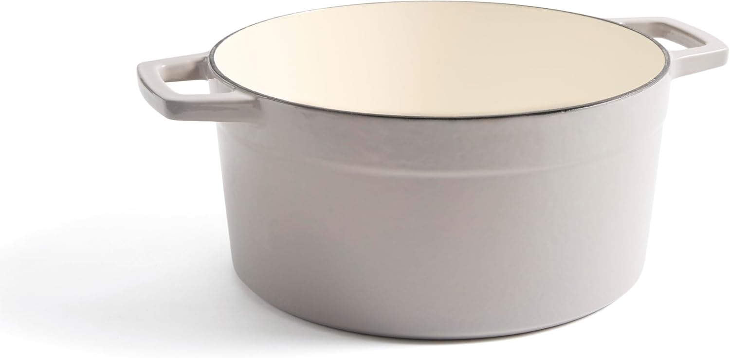 Martha by Martha Stewart 5 QT European Enameled Cast Iron Dutch Oven w/Lid - Cobblestone - Image 3