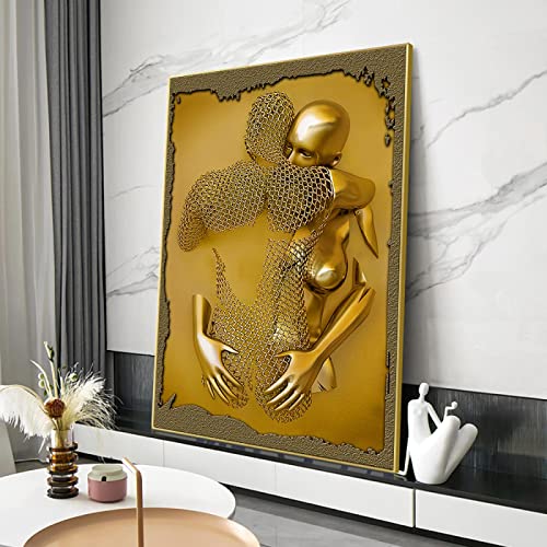 Affiche murale or et noir de qualité premium, peinture sur toile LSYALUCK 30x55