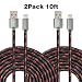 Antopos 2 Pack 10 Feet / 3 Meters Nylon Braided 8 Pin Lightning to USB Cable with Aluminum Connector