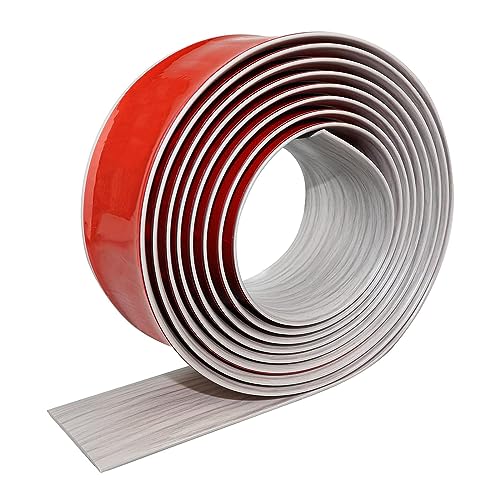 Self-Adhesive Vinyl Laminate Floor Strip, 10ft x 2in Flat Divider for Joining Floor Gaps, Carpet, Threshold Cover and Doorway Transitions