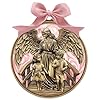 Misdary Cinta redonda de medalla de cuna de ángel guardián, decoración religiosa para bebé, bautismo, bautizo, regalo de recuerdo, 3 pulgadas (rosa)
