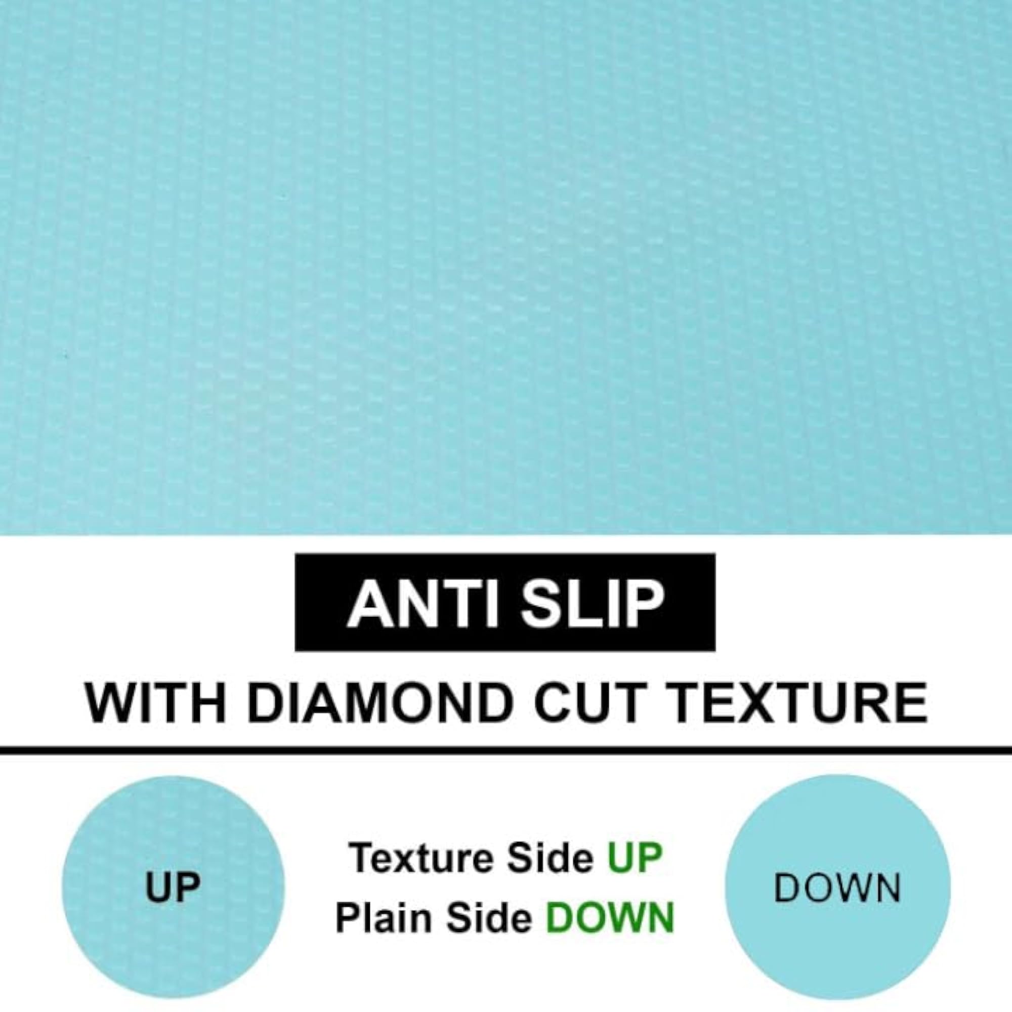 Multipurpose Metallic Sky Blue Table Mat, Anti-Slip PVC Liner