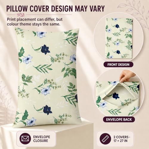 Image of Cloth Fusion Cotton Feel Elastic Fitted Bedsheet King Size, 2 Pillow Covers