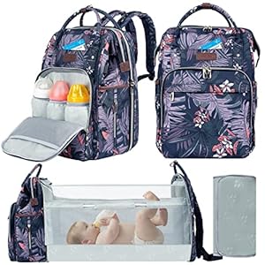 VANKEAN Diaper Bag Backpack Large Capacity with Portable Changing Pad, Waterproof Baby Diaper Bags with Stroller Strap…