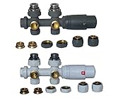 ANSCHLÜSSE: Der Multiblock ist verwendbar für alle Heizkörper mit 50 mm Mittelanschluss