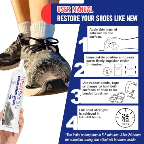 Schuhkleber Extra Stark Wasserfest, 60ml Schuhkleber, Schuhsohlenkleber, Wasserdichter Schuhreparaturkleber, 3-Teiliges Shoe Glue Wird Zur Reparatur Aller Arten von Schuhen, Leder #3 Stück