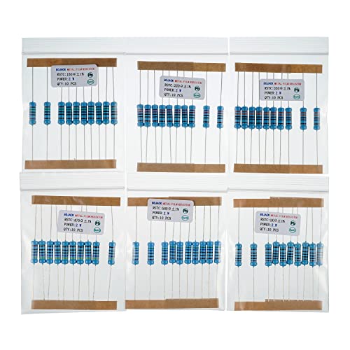 BOJACK 300 Peças Kit de Resistor de 30 Valores 1 Ohm - 1M Ohm com Variedade de Resistores de Filme d