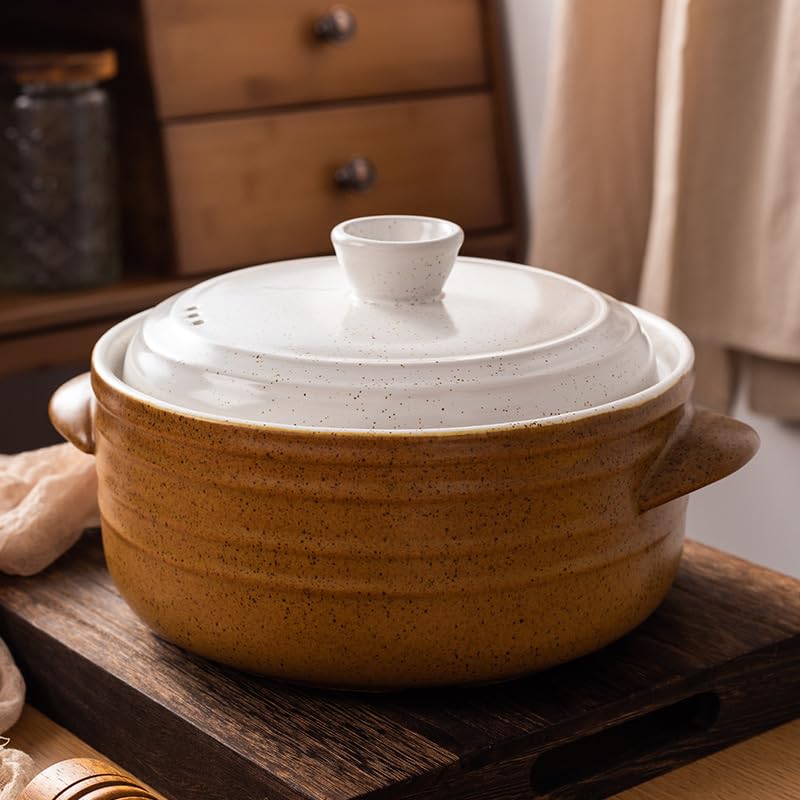 Tegame Terracotta Casseruola Zuppa Stufato Pentolina Riso in ceramica Combustione a secco ad alta temperatura senza crepe