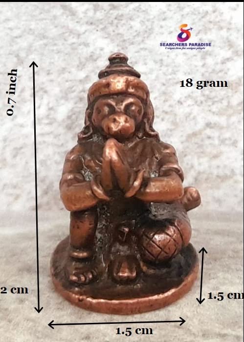 Image of Copper Hanuman Idol 0.7 in | Patina Antique Finish | 18g