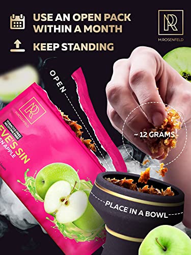 Hookah Flavor Apple Herbal Shisha - 100 Gram - 3.5 Ounce Hookah Shisha Flavors Tobacco Free Molasses Hookah Tobacco & Nicotine Free - Real Organic Shisha Hookah Flavors Green Apple Fume Vape #TOP4