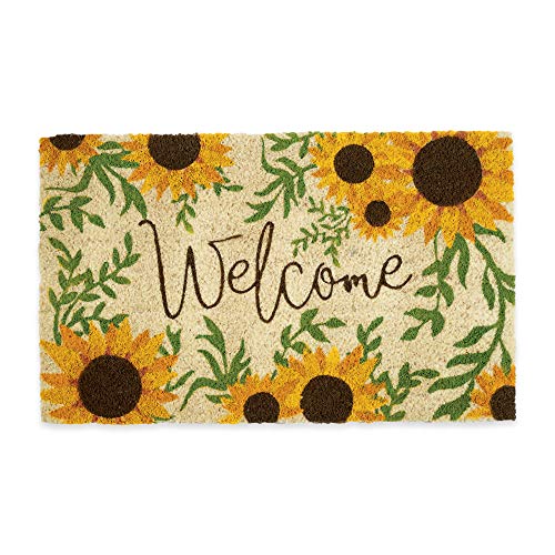 DII Mat, Coir, Sunflower Welcome, 18x30, 43 x 74 cm (Rectangular)
