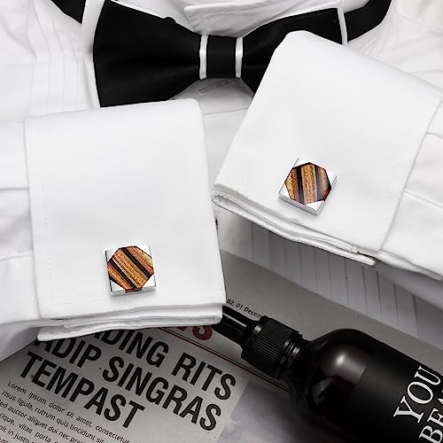 Mancuernillas para Hombre con Piedra Vidriada en Caja de Regalo miniatura 4