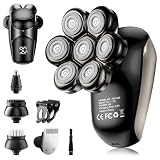 SHPAVVER Head Shavers for Bald Men: 5-in-1 Upgraded Electric Razor - IPX7 Waterproof Shaving Grooming Kit for Balder - Turbo Speed & Precision Blades Valentine's Day (Ink Black)