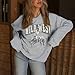 Kelxjia Western Sweatshirts For Women Oversized Cowgirl Pullover Graphic Country Sweatshirt Vintage Rodeo Long Sleeve Shirts(Light Gray,M)