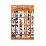 African Wall Art, Adinkra Symbols, Celebrating Black Culture And Lineage in Honor of African History Poster Canvas Wall Living Room Art Poster Bedroom Painting And Wall Art Picture Print Modern Home B