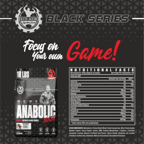 Image of Dexter Jackson Signature Series Black Series Anabolic | Premium Lean Mass Gainer |Chocolate Flavor | Gluten Free |22 Serving, 16Lbs