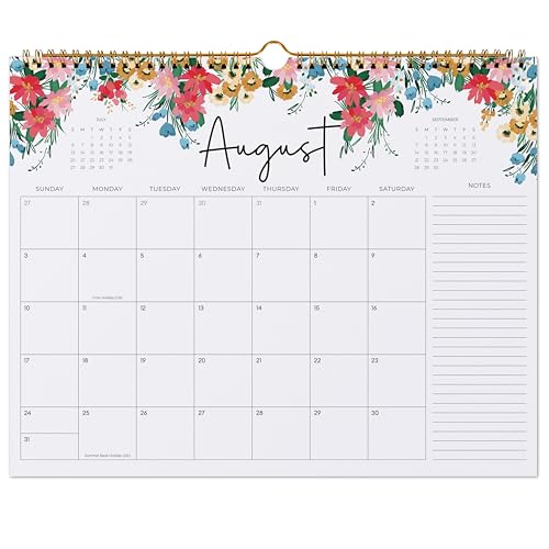 2025-2026 Calendar, Jokotha Wall Calendar 2025, Calendar Runs From Jul 2025 - Dec 2026, 15\" x 12\", Twin-Wire Binding, Hanging Hook, Floral Design