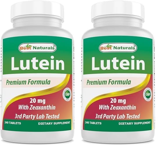 Best Naturals Lutein 20 mg with Zeaxanthin- 240 Tablets (Pack of 2) 240 Count (Pack of 2)