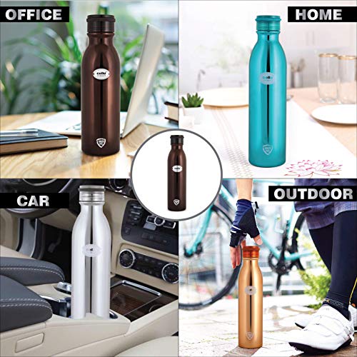 Cello Shimmer Stainless Steel Double Walled Water Bottle | Hot & Cold Water Flask | 600ml | 1 Unit | Blue - Image 11 thumbnail