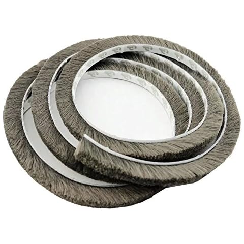 TamBee Brush Weather Stripping Window Frame Seal Weatherstrip Self-Adhesive Door Seal Strip Draught Excluder (9mm(W) x9mm(T) x5M(L), Grey) Cover