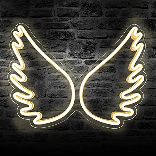 Lampadario da soffitto con Ali d'Angelo, insegne al Neon, Decorazione da Parete, 17,7 Pollici, USB, 3D, a Forma di Ali d'Angelo, Luce al Neon, Arte da Parete, insegna Luminosa al n