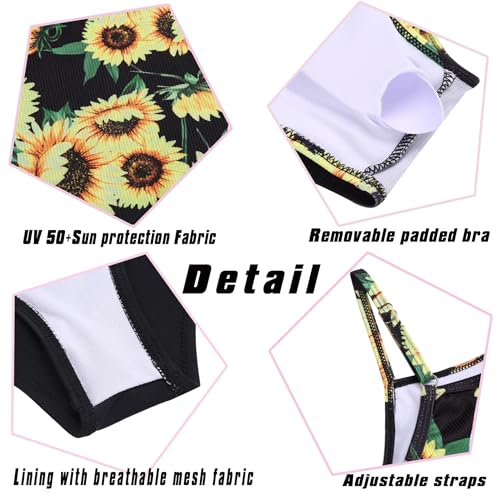 Image of Arshiner Girls 3 Piece Swimsuit for Teen Girl Tankini Swimsuits Bathing Suit Beach Bikini Swimwear with Skirt