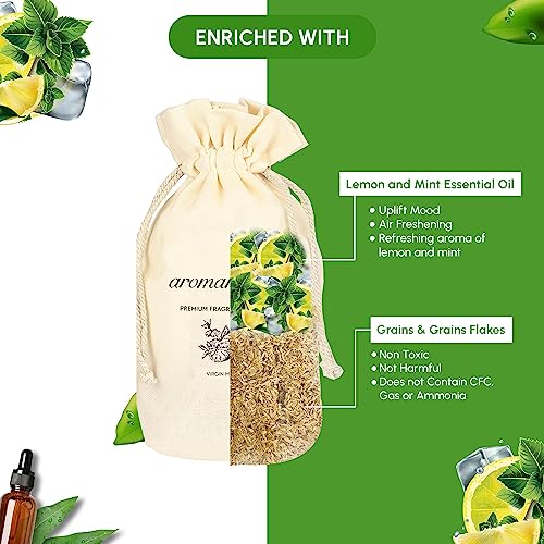 Image of Aromahpure Car Perfume Fragrance Flakes - Virgin Mojito, Luxury Car Air Freshener made Organically with Essential Oil, Grains, and Flakes - 50 Gms, Last Upto 30 days, IFRA certified
