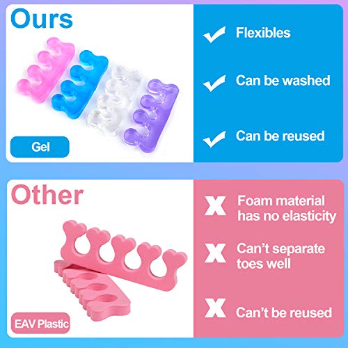 Toe Separators, Guctop 8 Pcs Silicone Yoga Pedicure Toe Separators Spacers Straighteners For Feet Nail Polish Crooked Toes Washable Toenail Dividers #TOP5