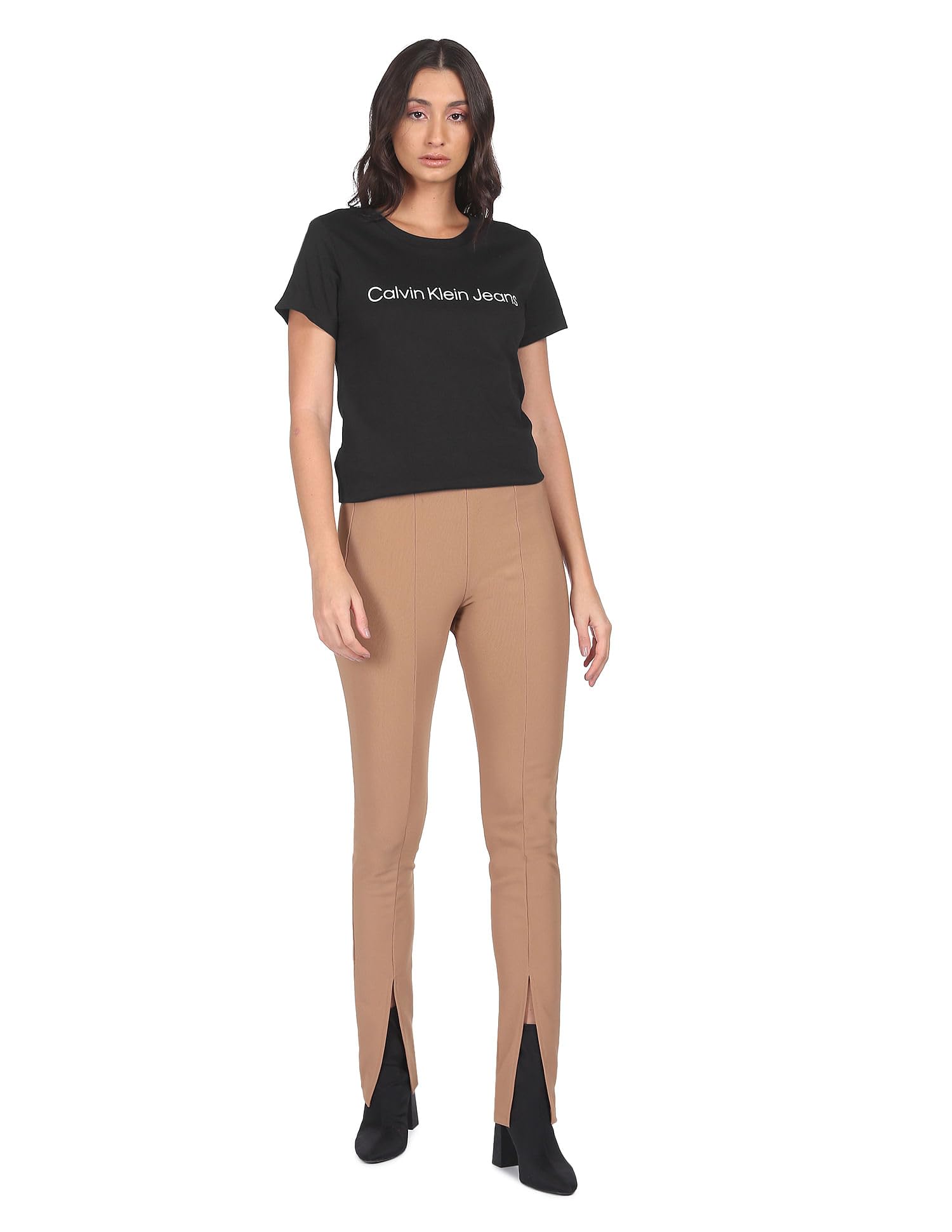 Calvin Klein Donna T-Shirt Maniche Corte Confezione da 2 Institutional Logo Tee Scollo Rotondo