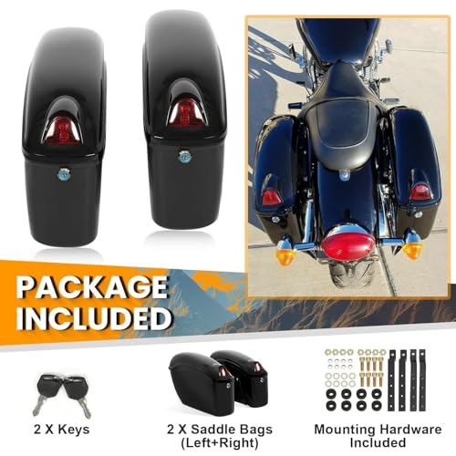 ECOTRIC Universal Motorcycle Hard Saddlebags