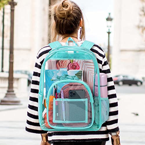 KLFVB Clear Backpack Heavy Duty, See Through Transparent Bookbag - Green One Size2