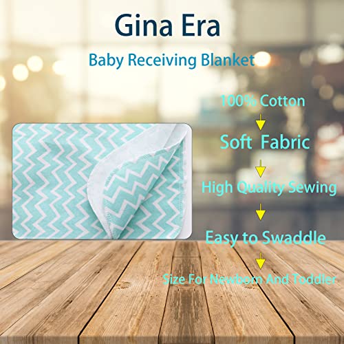 Image of Gina Era Flannel Receiving Blankets, Baby Swaddle Blankets 100% Cotton 4 Pcs One Size 30 X 30 Inch for Baby Boy or Baby Girl (Style2)
