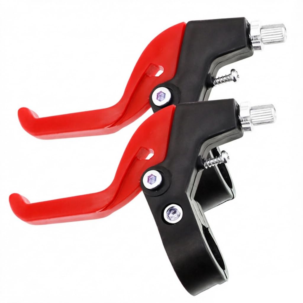 1 Pair Bike Brake Lever Handle Plastic Children Children's Bicycle Brake Levers For 22Cm Diameter Bike Handlebar, Set Of Left & Right(Red)