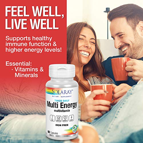 Solaray Twice Daily Multi Energy Multivitamin, Iron Free | Complete Multi For Immune And Energy Support | Non-Gmo (60) #TOP2