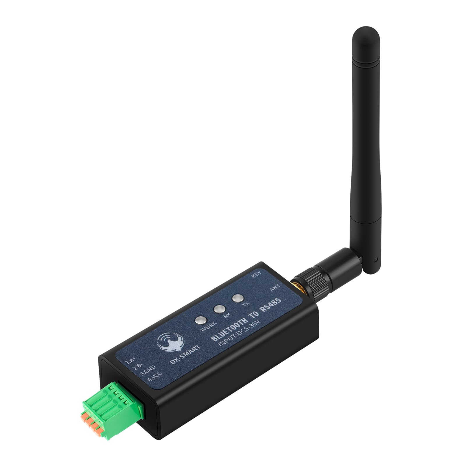 DX-CP24 RS485 auf Bluetooth Serieller Adapter Industrielles drahtloses Bluetooth-Kommunikationsmodul zu Konverter, ändern Sie kabelgebundenes Gerät auf drahtlos, unterstützt Modbus-Protokoll, DC 5-36V