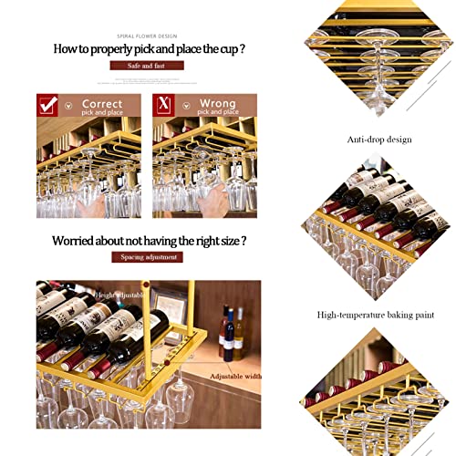 Porte-bouteille de vin en métal suspendu avec support gobelet - 4