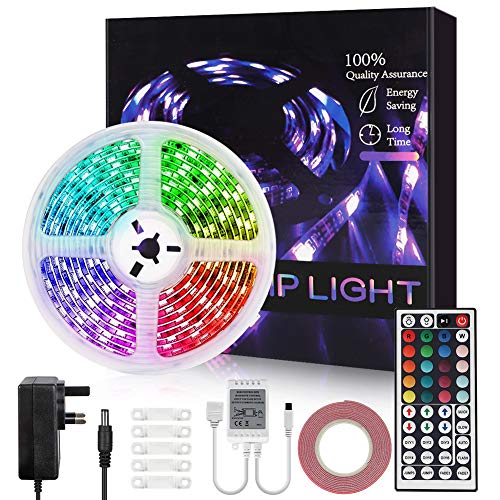 Led Strip Lights with Remote 5m RGB Color Changing Led Lights SMD 5050 Strips Lights for Bedroom, Kitchen, Party, Festival Decoration