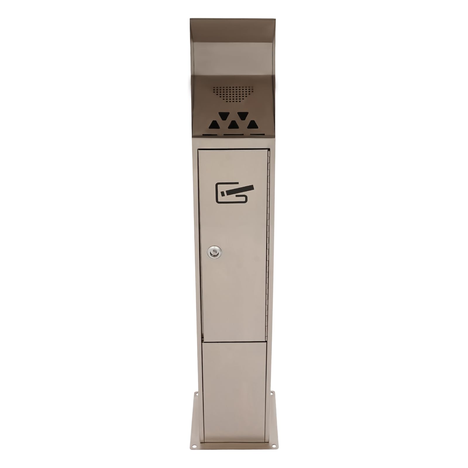 Cendrier d'extérieur en acier inoxydable - 4,8 l - Cendrier pour l'extérieur - Avec clé et protection contre la pluie - Cendrier sur pied - Pour hôtel, bureau, restaurant