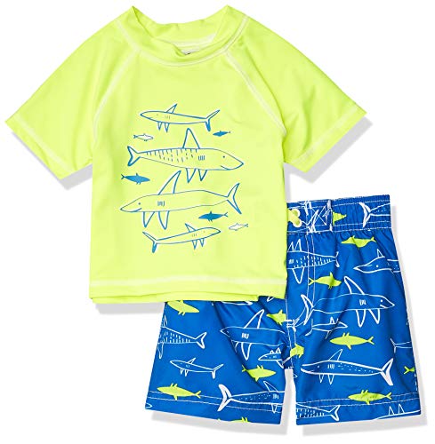 Wippette Boys' Baby Two Piece Printed Rashguard Sets, Electric Blue, 12M