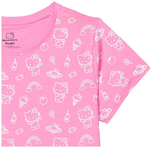 Image of Joshua Tree Girl's Cotton Knee-Long Dress (HK002-14 Pink AOP Sky Blue 8-9 Yrs)