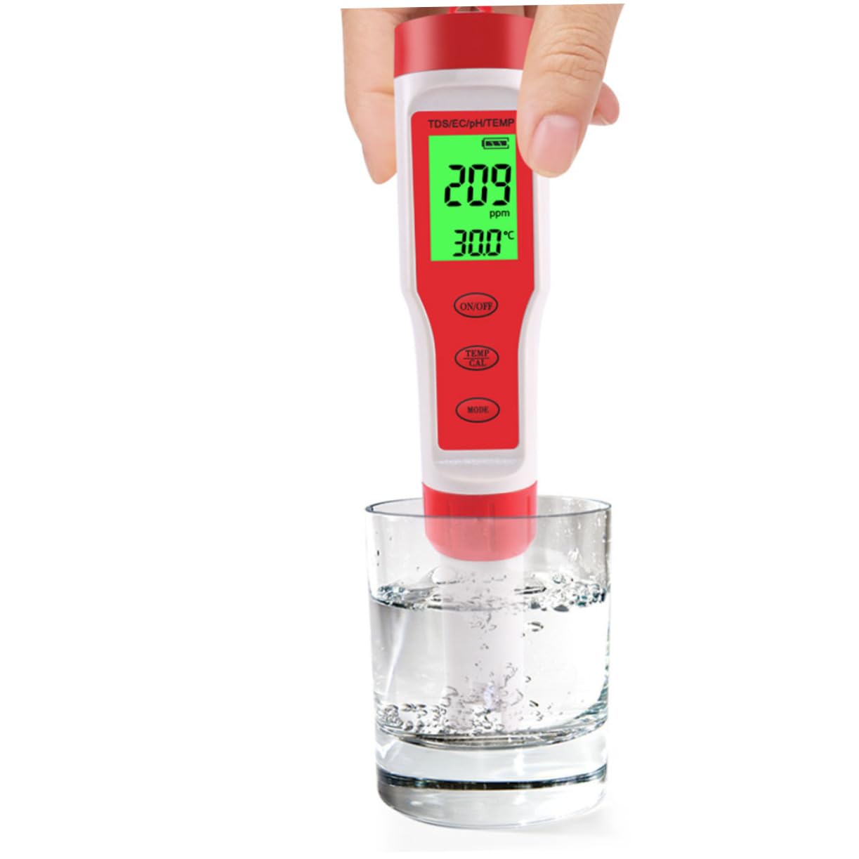 Tester Acqua 4 in 1 Digitale Rosso in Plastica per Acqua