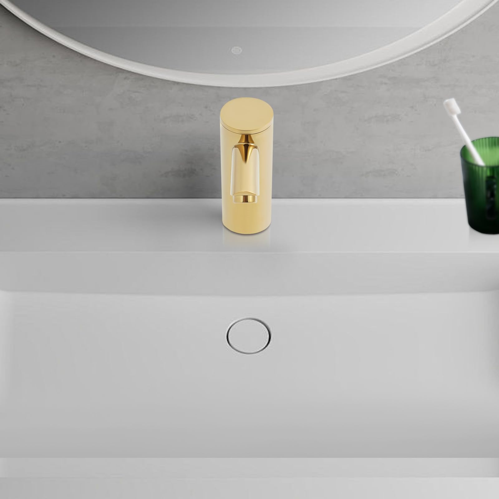 Rubinetto con sensore a infrarossi per bagno, miscelatore senza contatto per lavabo, oro